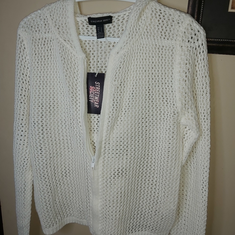 💢SOLD💢Streetwear Society Open Knit Zipped up Hoodie - Picture 6 of 13